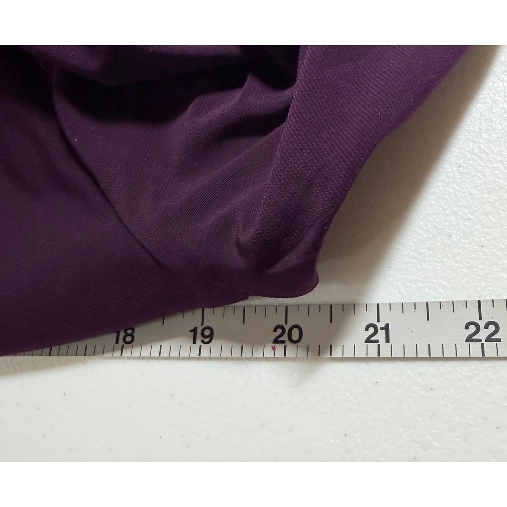 Chaps Womens Plum Bell Sleeve Ruched Sheath Dress Size L Cocktail Business - Picture 6 of 7